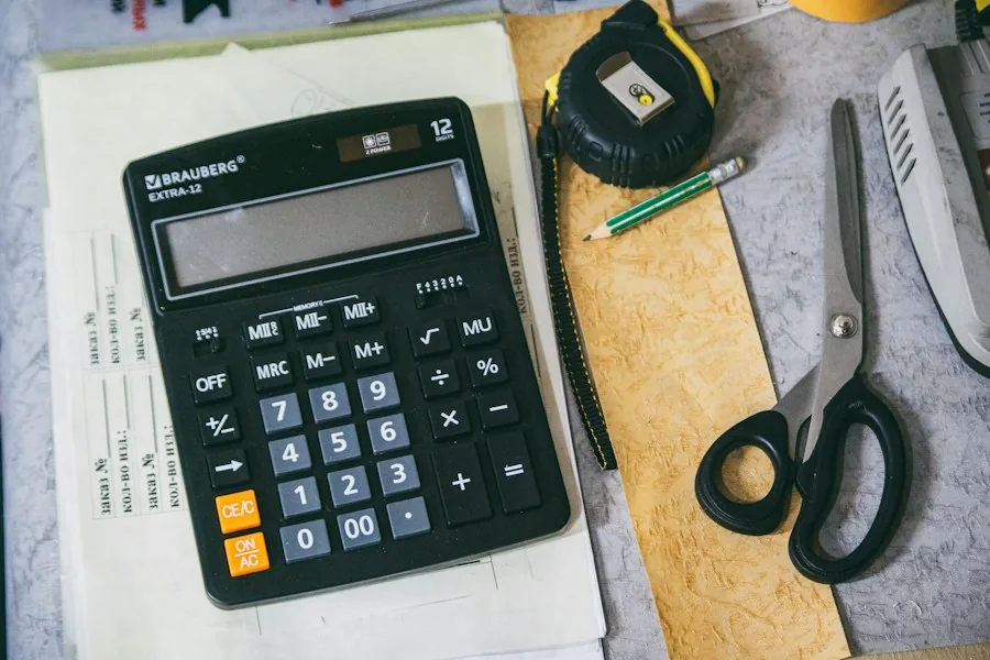Calculator and office supplies