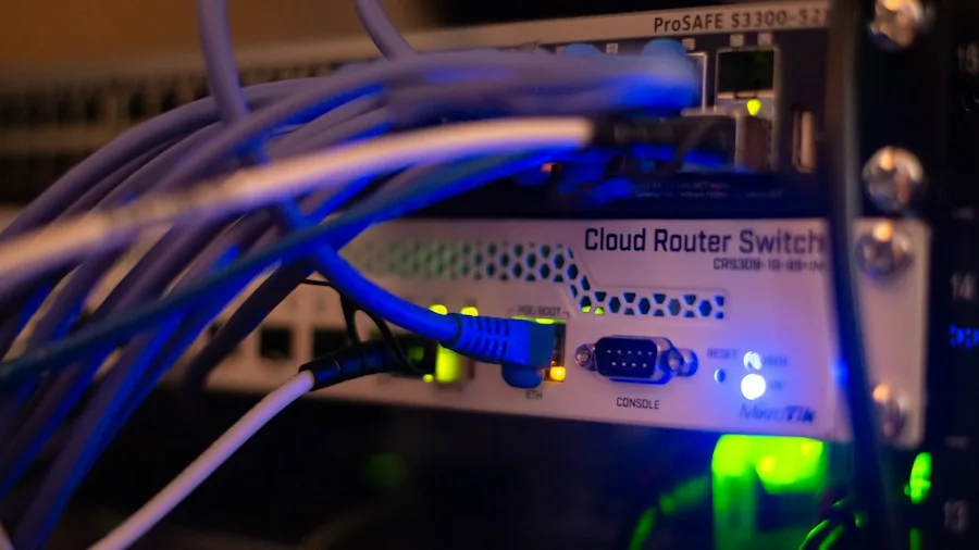 Network equipment with Ethernet cables